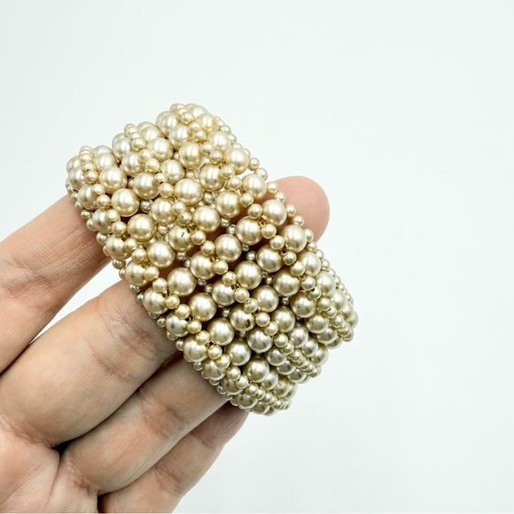 Vintage Faux Pearls Six-Vintage Faux Pearls Six-Strand Pearl Bracel - Picture 5 of 11